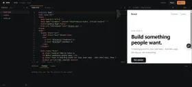 Editor with the live preview rebuilding as you type